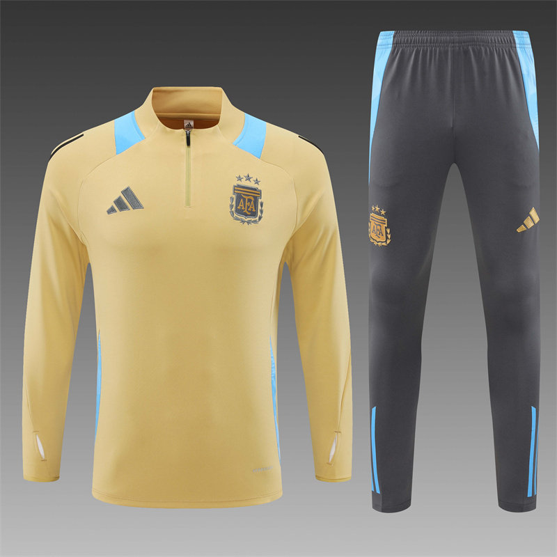 2024/2025 Argentina Gold Half-Pull Training Suit Player Edition