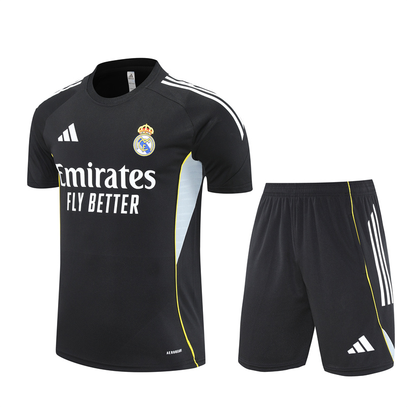 2025/2026 Real Madrid Black Training Wear Suit Shirt