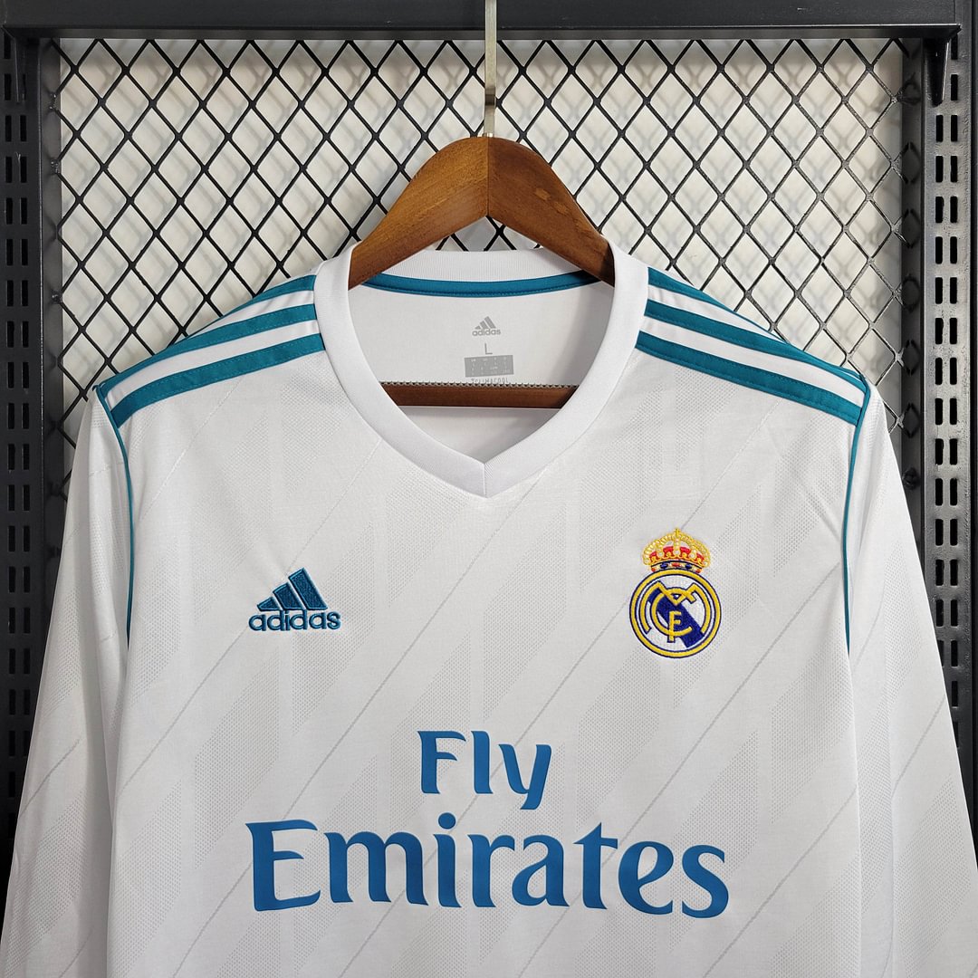 2017/2018 Real Madrid Retro Long Sleeve Home Football Shirt