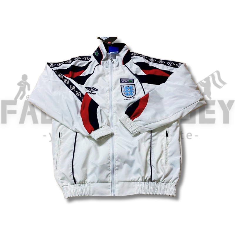 1998 England Retro Home Windbreaker Football Shirt
