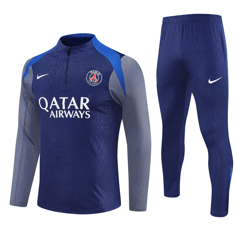 2025/2026 Paris Saint-Germain Royal Blue half zip training suit set