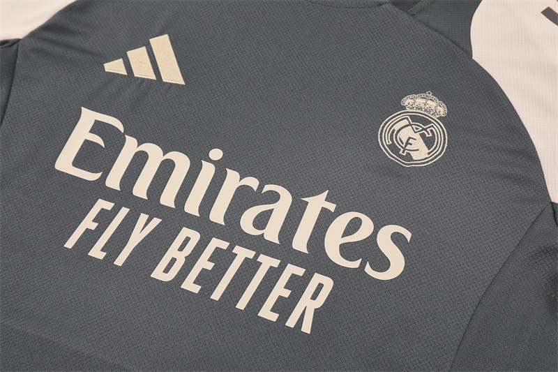 2024/2025 Real Madrid Grey And Pink Purple Training Wear Suit Shirt