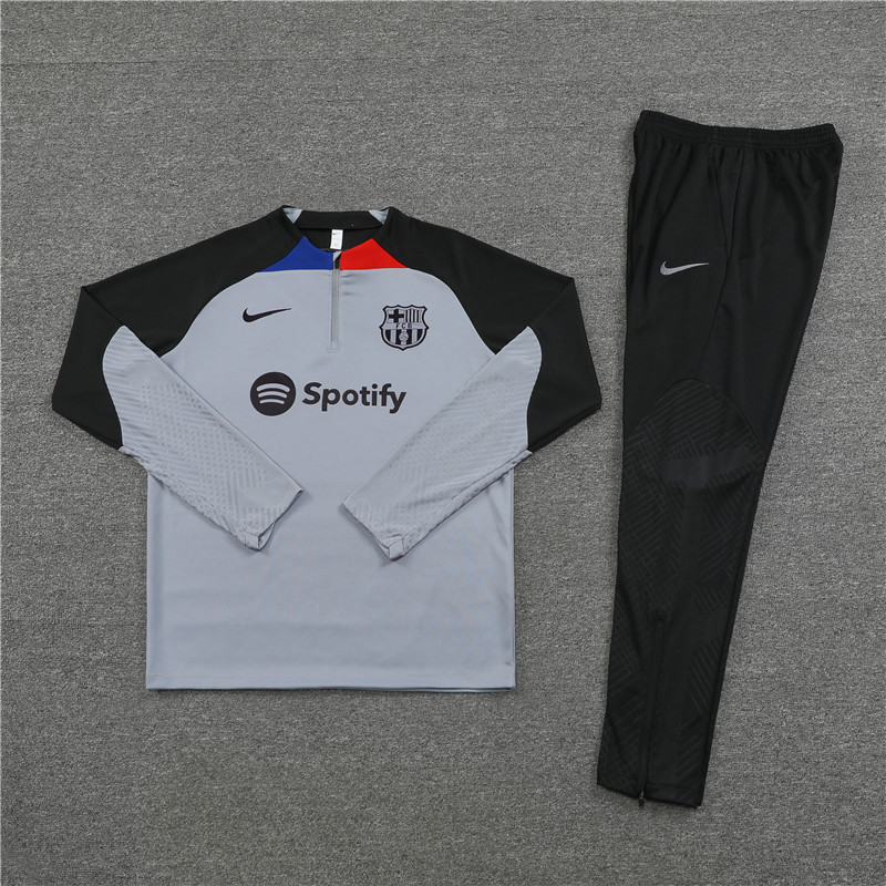 2025/2026 Barcelona Grey Half-Pull Training Suit