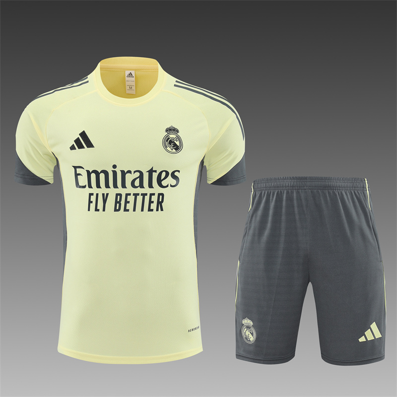 2025/2026 Real Madrid yellow Training Wear Suit Shirt