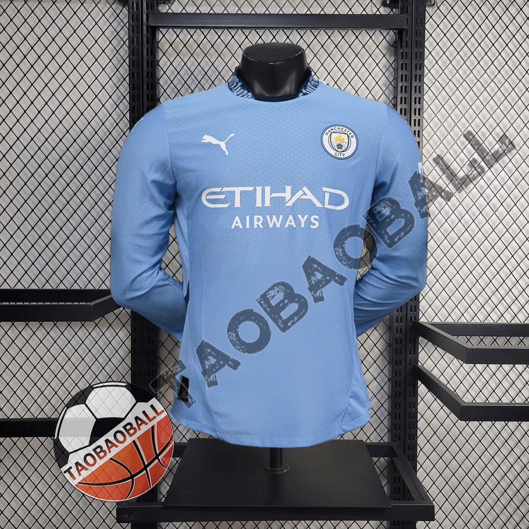 2024/2025 Manchester City Long Sleeve Home Football Shirt For Player Version