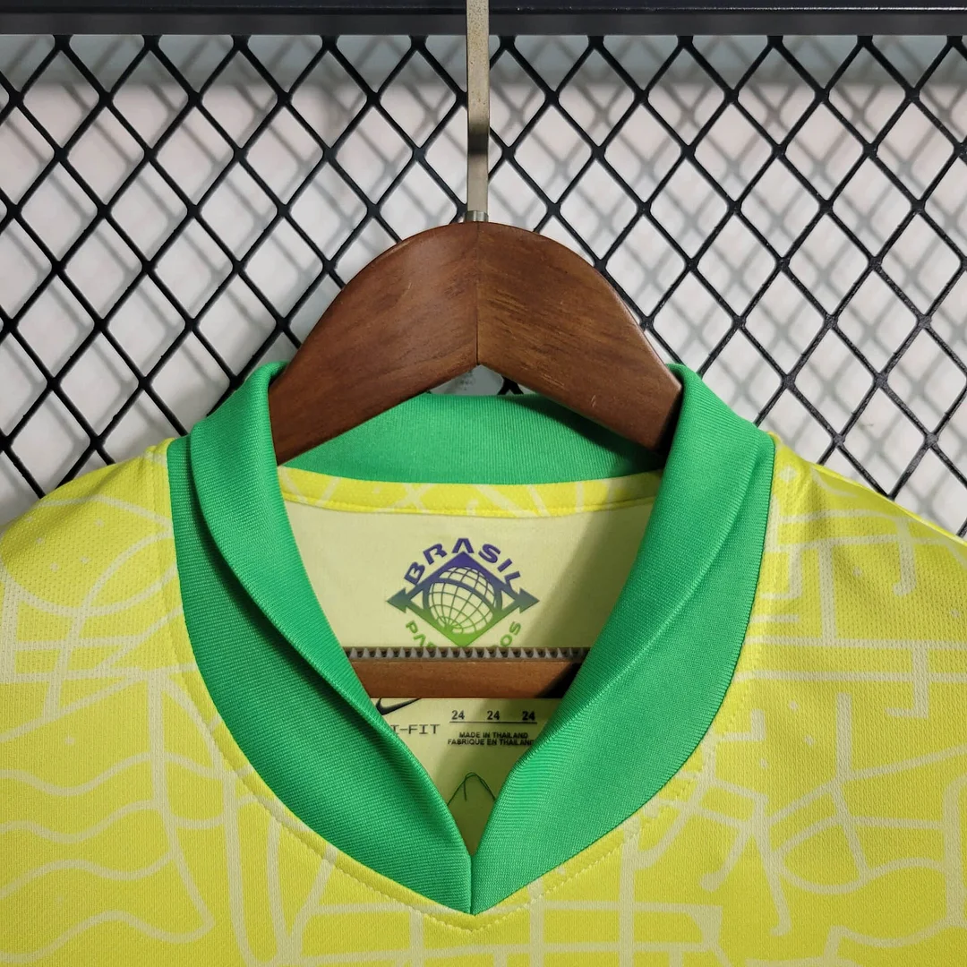 2024 Brazil Home Football Shirt Kids