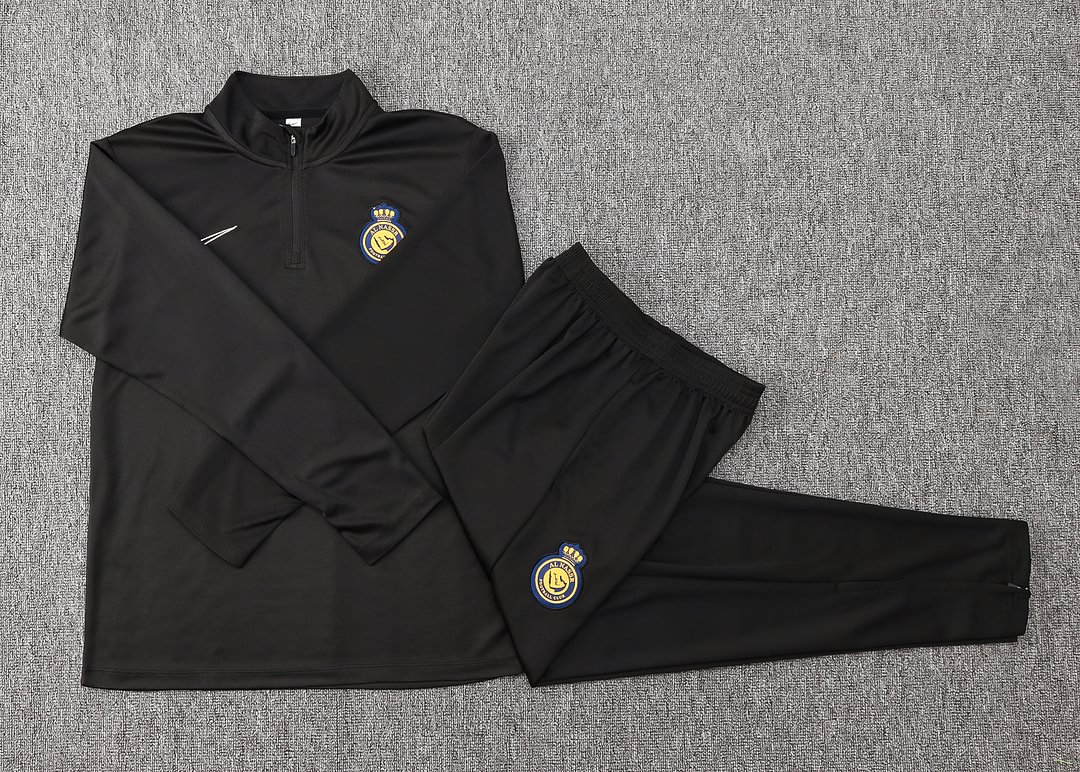 2024/2025 Al-Nassr Half-Pull Training Suit Black Football Shirt