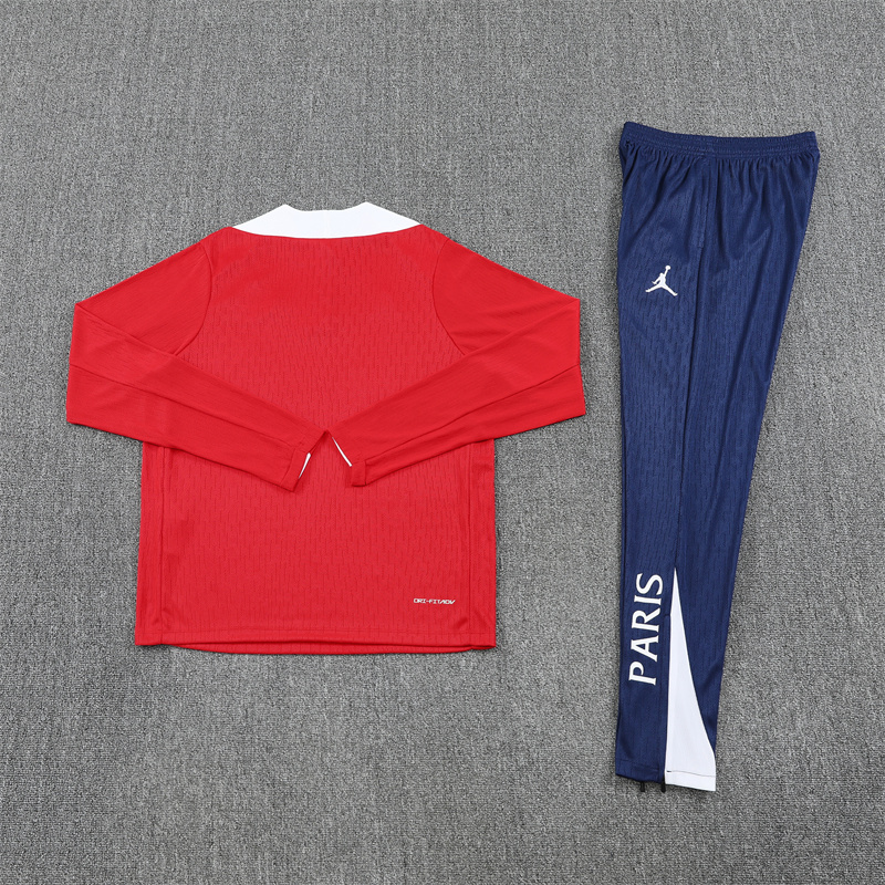 2025/2026 Paris Saint-Germain Red half zip training suit set