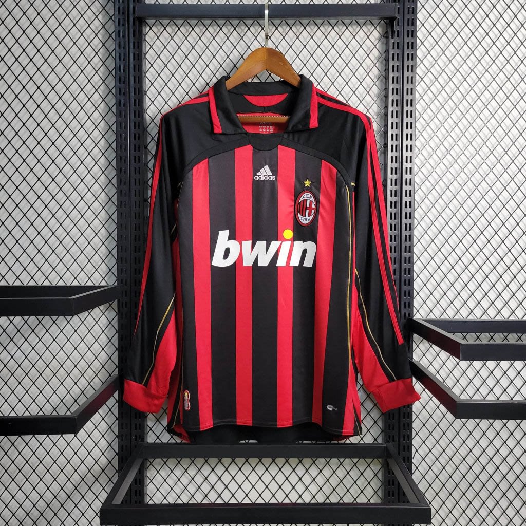 2006/2007 AC Milan Retro Long Sleeve Home Football Shirt