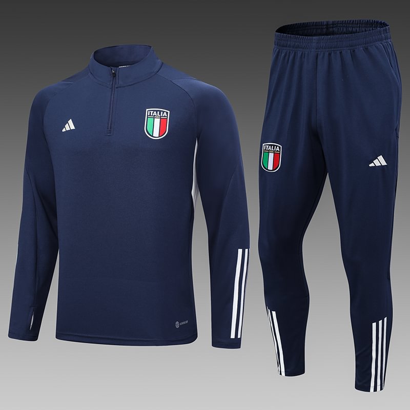 2023/2024 Italy Half-Pull Training Suit Sky Blue Football Shirt