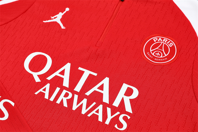 2025/2026 Paris Saint-Germain Red half zip training suit set