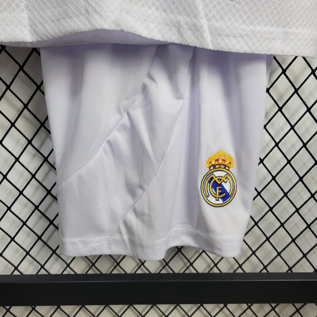 2024/2025 Real Madrid Long Sleeve Home Football Shirt Kids Size