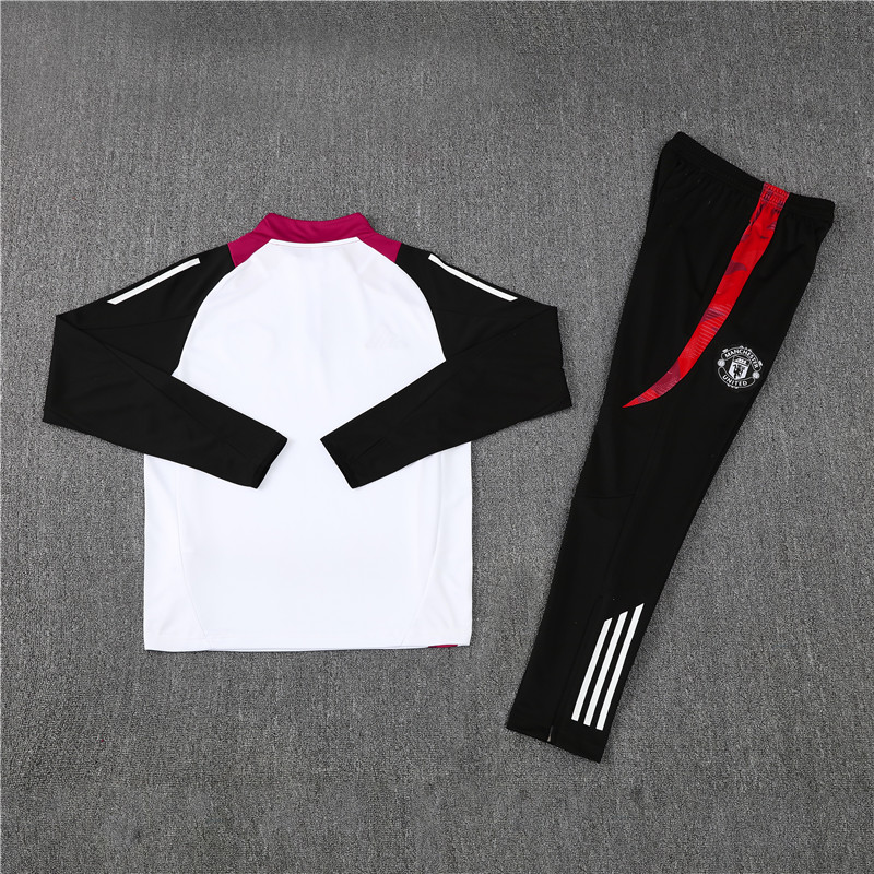 2024/2025 Manchester United White Half-Pull Training Football Jersey