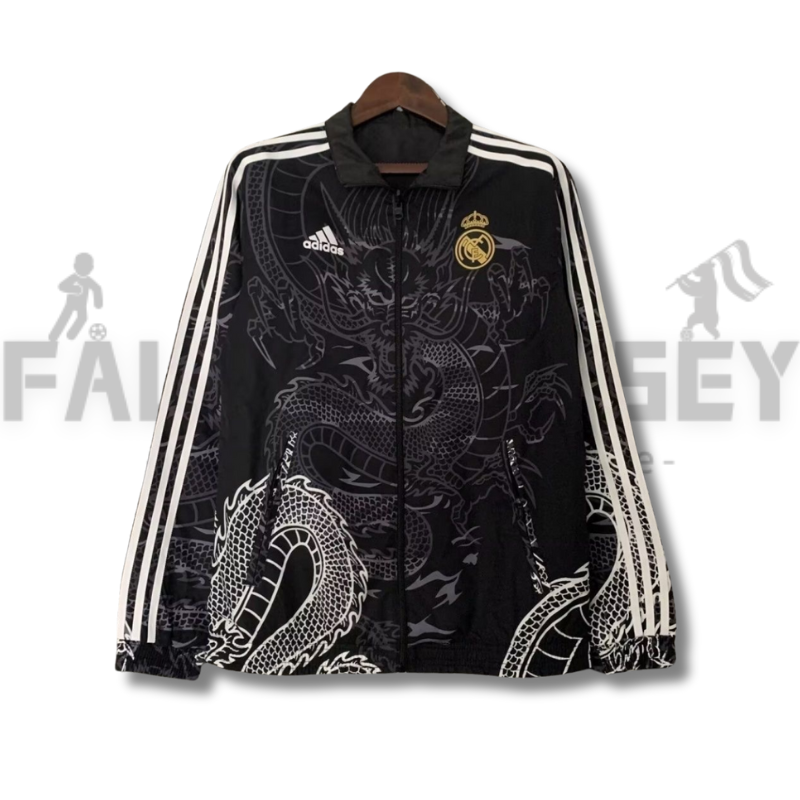 2024/2025 Real Madrid (Black dragon) Reversible Windbreaker Football Shirt