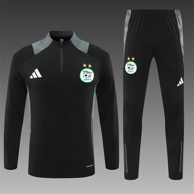2024/2025 Algeria Black Half-Pull Training Suit Player Edition Jersey