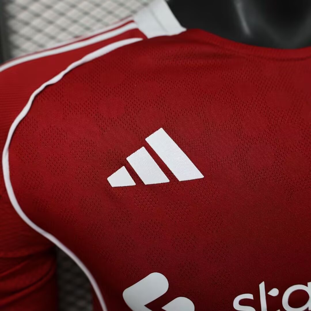 2025/2026 Liverpool Home Long Sleeve Jersey(Player Version)