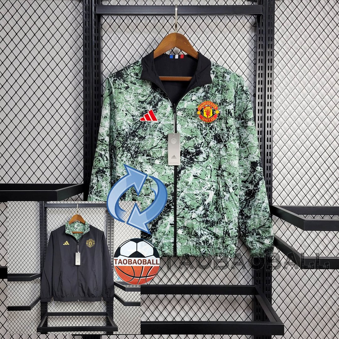 2024/2025 Manchester United (Black-Green) Reversible Windbreaker Football Shirt