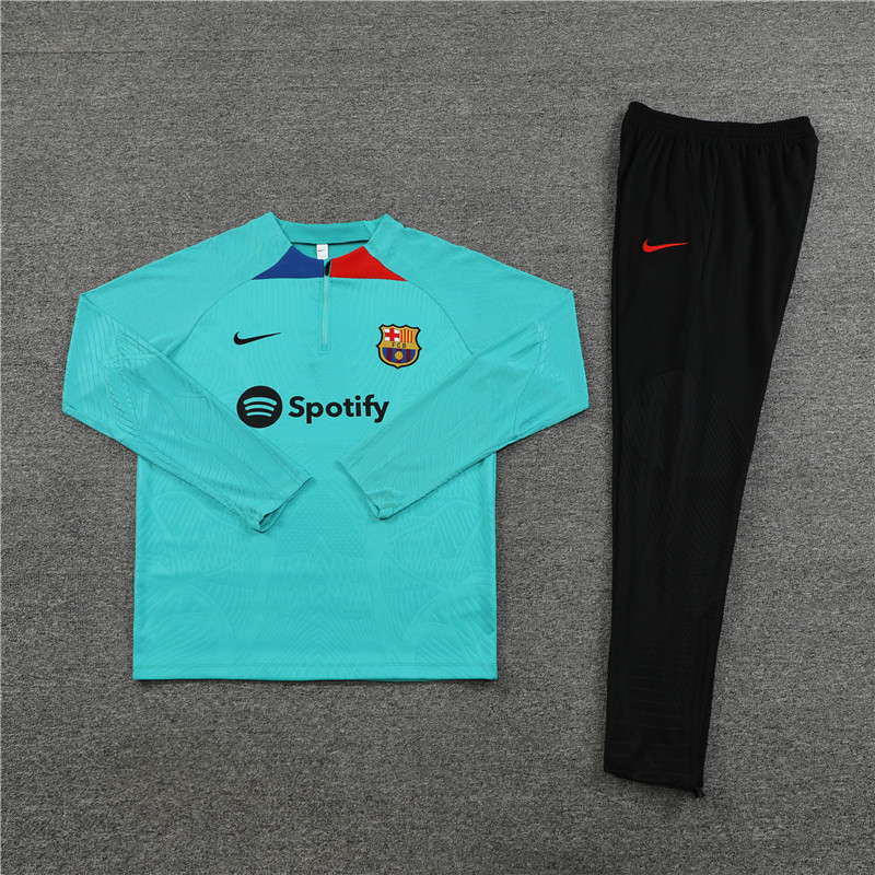 2025/2026 Barcelona light blue Half-Pull Training Suit