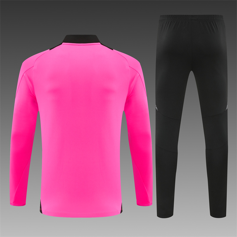 2024/2025 Real Madrid Long Zipped Jacket Training Suit Rose Red Football Shirt
