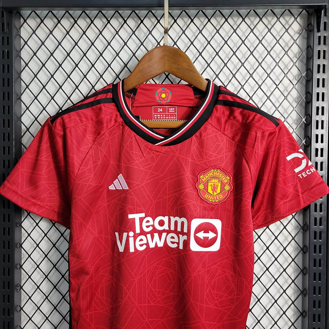 2023/2024 Manchester United Home Football Shirt Kids Size