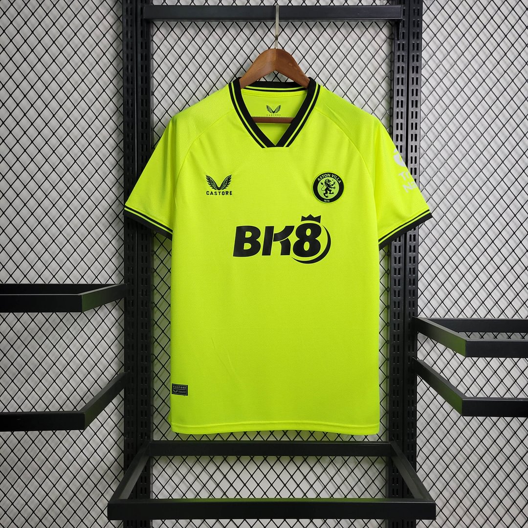 2023/2024 Aston Villa Fluorescent Green Football Shirt