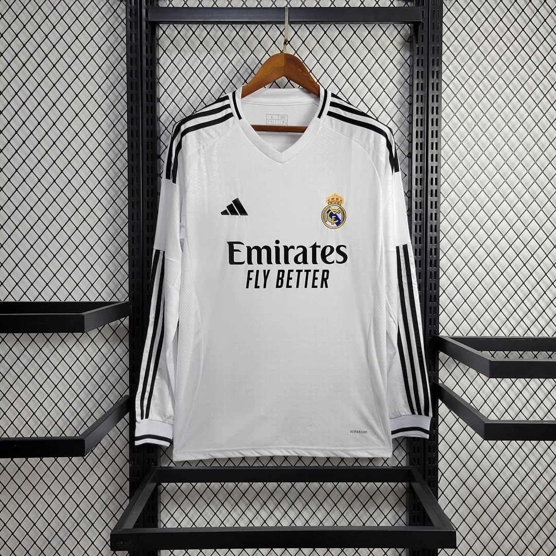 2024/2025 Real Madrid Home Long Sleeve Football Shirt
