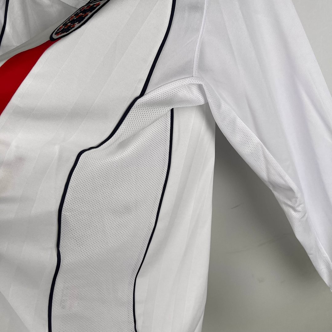 2002 England Retro Long Sleeve Home Football Shirt
