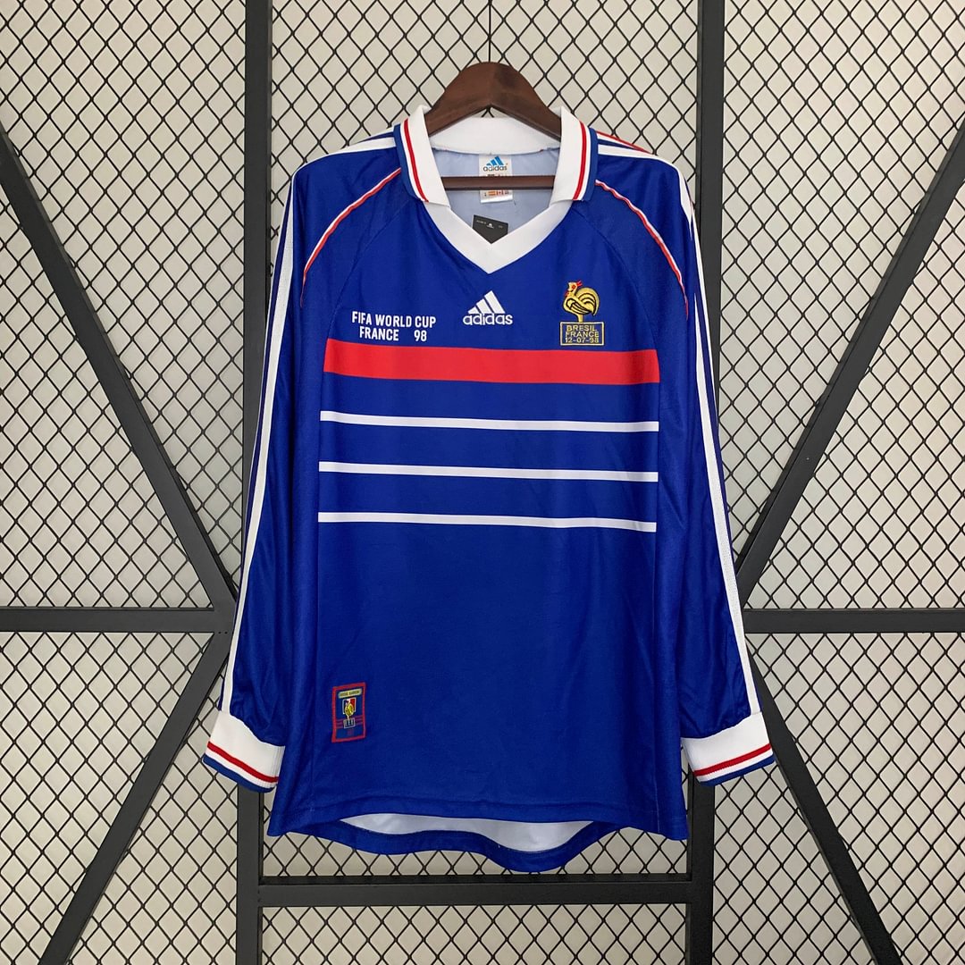 1998 France Retro Long Sleeve Home Football Shirt