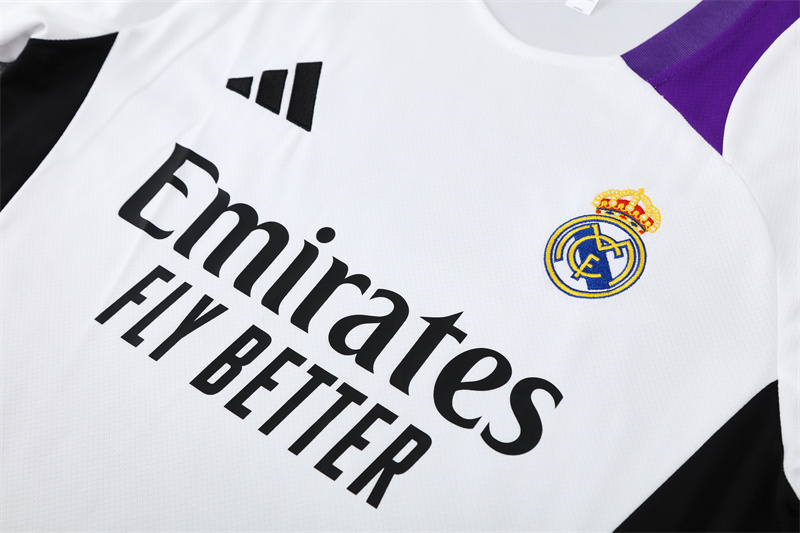 2024/2025 Real Madrid WhiteTraining Wear Suit Shirt