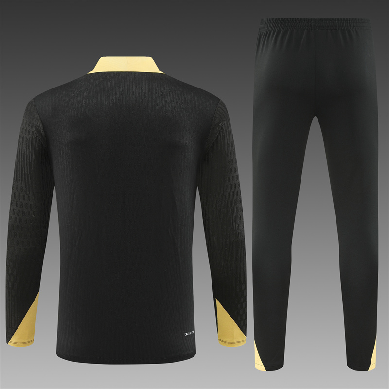 2024/2025 Barcelona Gold Black Half-Pull Training Suit