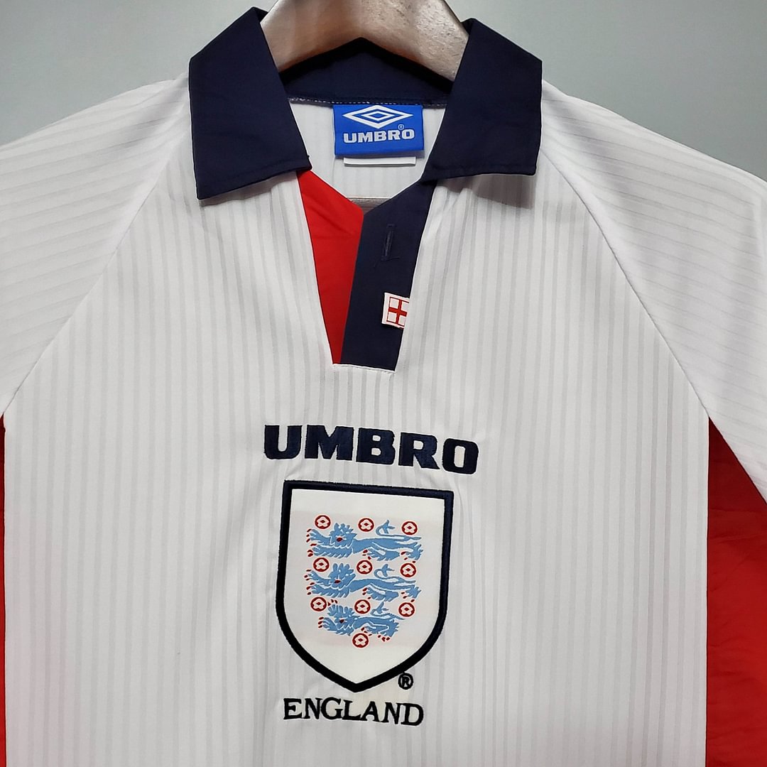 1998 England Retro Long Sleeve Home Football Shirt