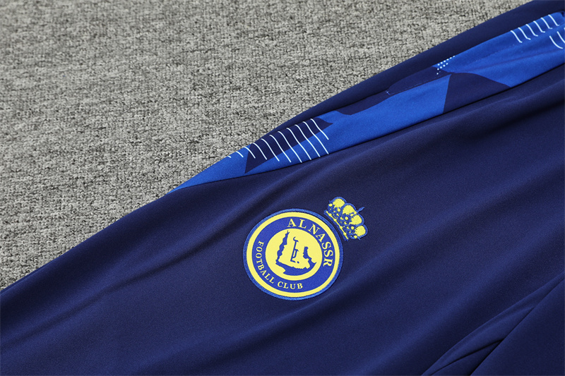 2024/2025 Al-Nassr Half-Pull Training Suit Royal Blue Football Shirt