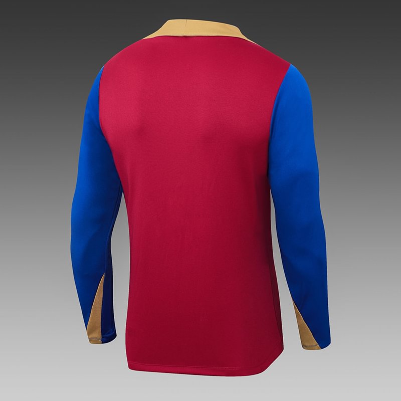 2024/2025 Barcelona Half-Pull Training Suit Red Blue Football Shirt