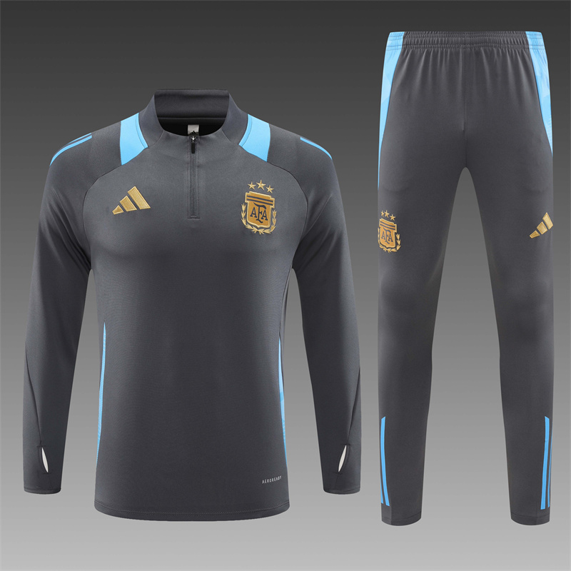 2024/2025 Argentina Dark Grey Half-Pull Training Suit Player Edition