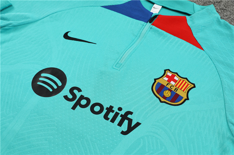2025/2026 Barcelona light blue Half-Pull Training Suit