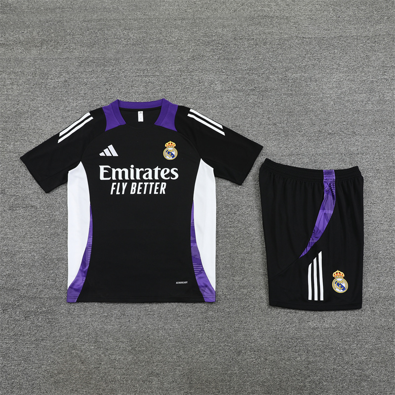 2024/2025 Real Madrid Black And Purple Training Wear Suit Shirt