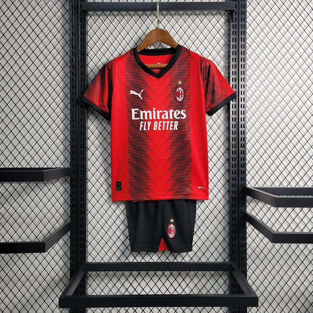 2023/2024 AC Milan Home Football Shirt Kids Size