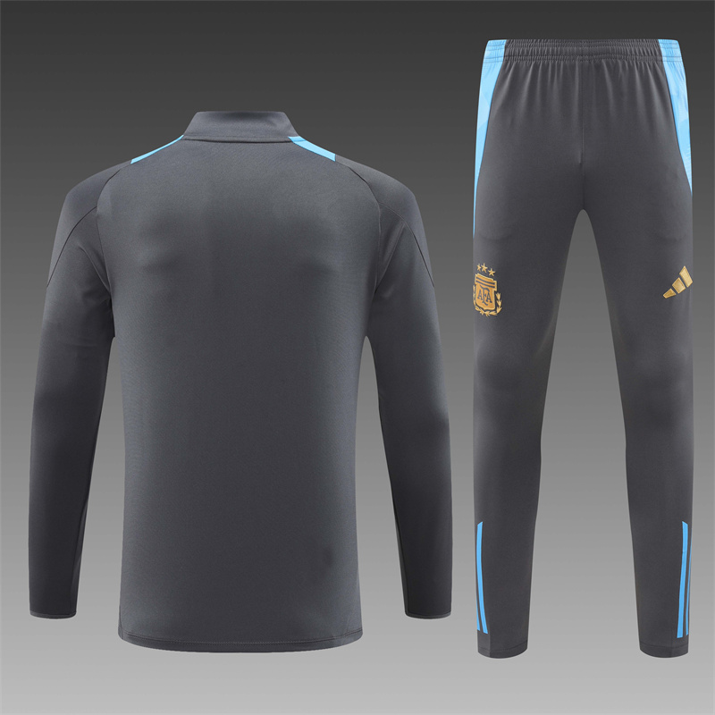 2024/2025 Argentina Dark Grey Half-Pull Training Suit Player Edition