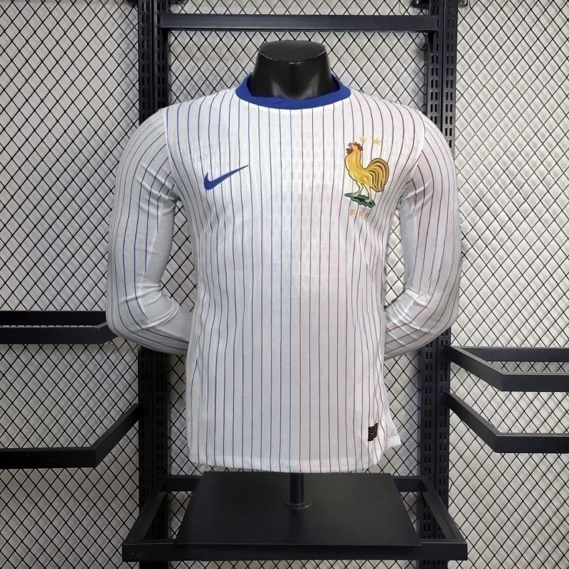2024 France Long Sleeve Away Football Shirt For Player Version