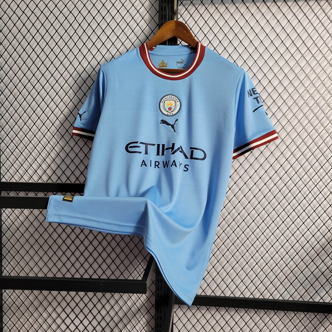 2022/2023 Manchester City Home Football Shirt For Fans Version