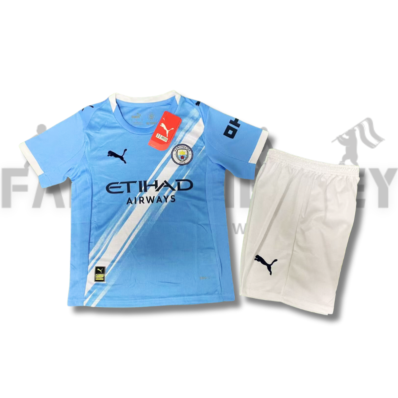 2025/2026 Manchester City Home Football Shirt For Kids