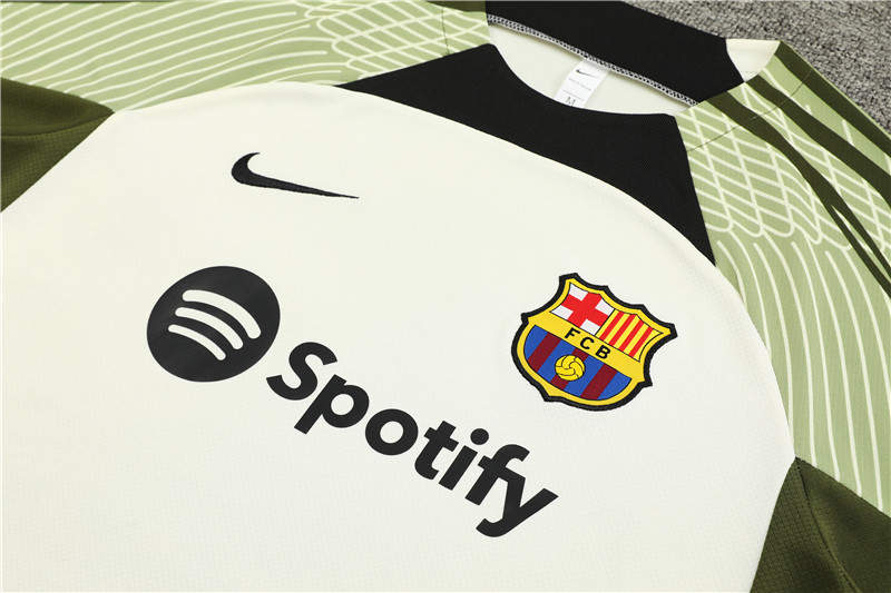 2025/2026 Barcelona White Green Training Wear Suit Shirt