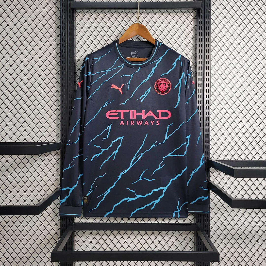 2023/2024 Manchester City Long Sleeve Third Away Football Shirt