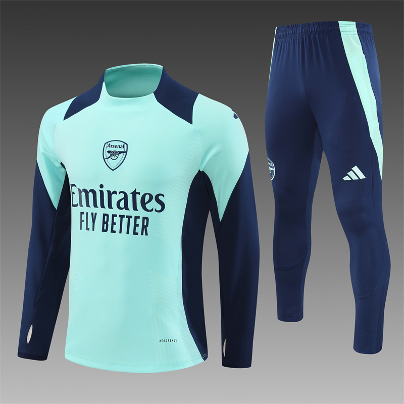 2024/2025 Arsenal Light Blue Half-Pull Training Suit Player Edition