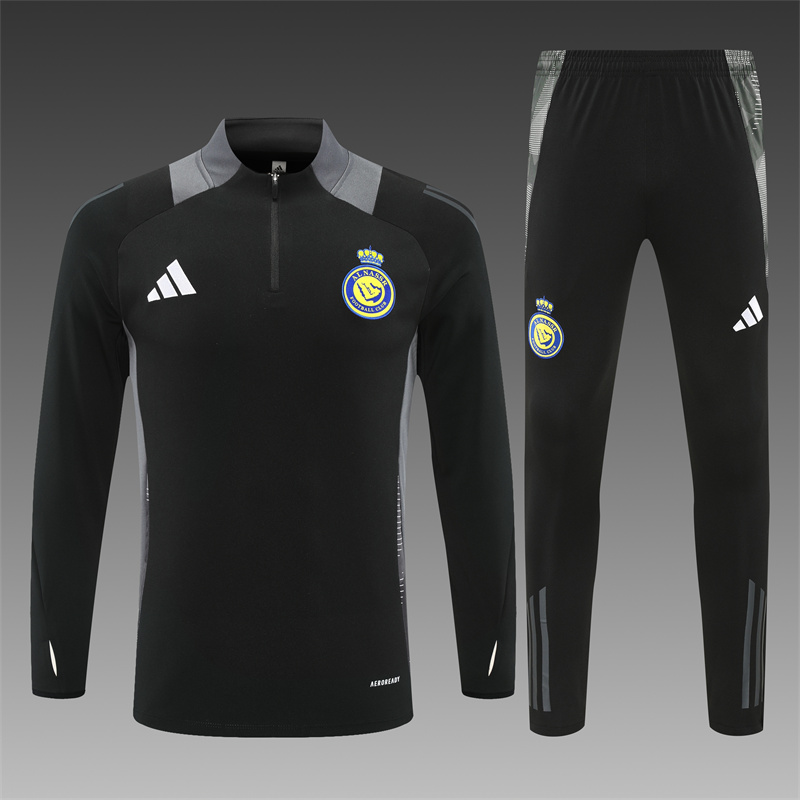 2024/2025 Al-Nassr Half-Pull Training Suit Black Football Shirt