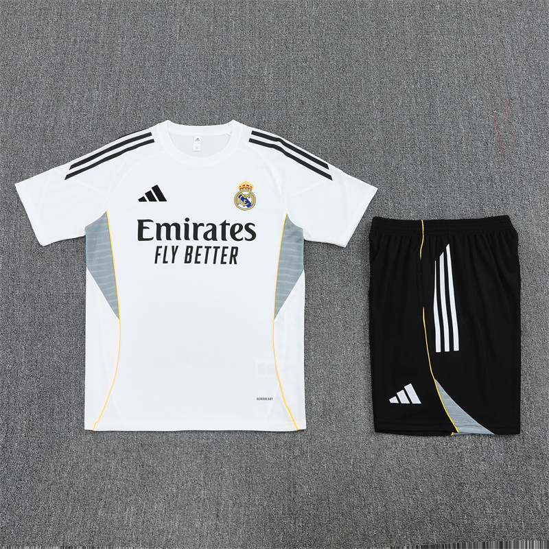 2025/2026 Real Madrid White Training Wear Suit Shirt