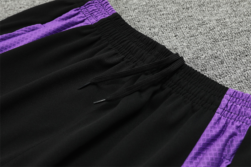 2024/2025 Real Madrid Long Zipped Jacket Training Suit Purple and Black Football Shirt