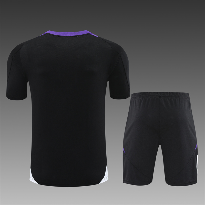 2024/2025 Real Madrid Black And Purple Training Wear Suit Shirt