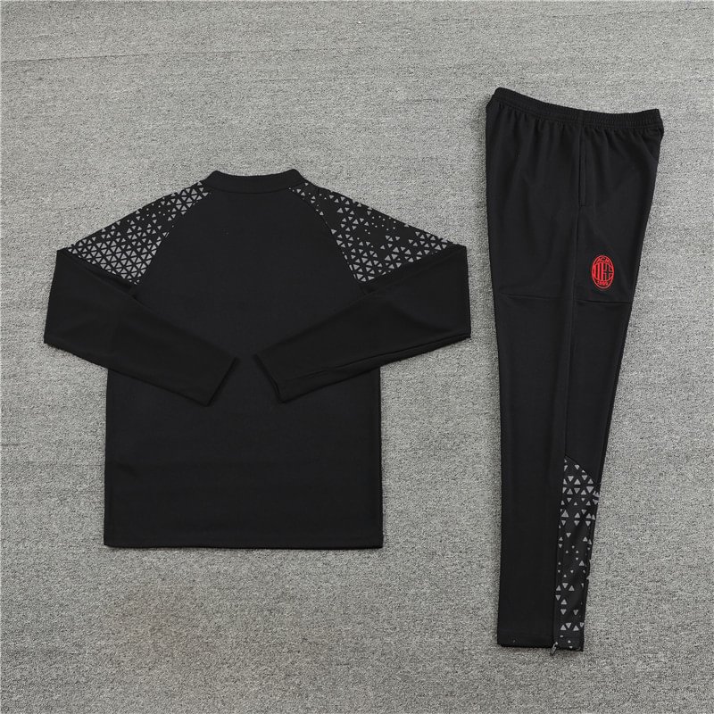 2023/2024 AC Milan Half-Pull Training Suit Black Football Shirt