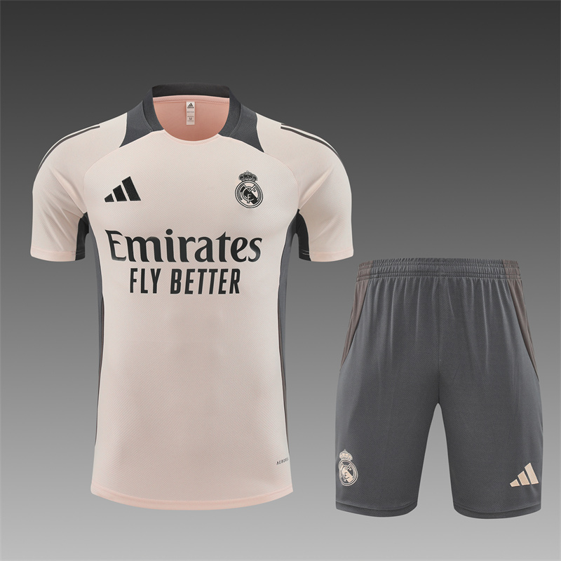 2024/2025 Real Madrid Grey And Pink Purple Training Wear Suit Shirt